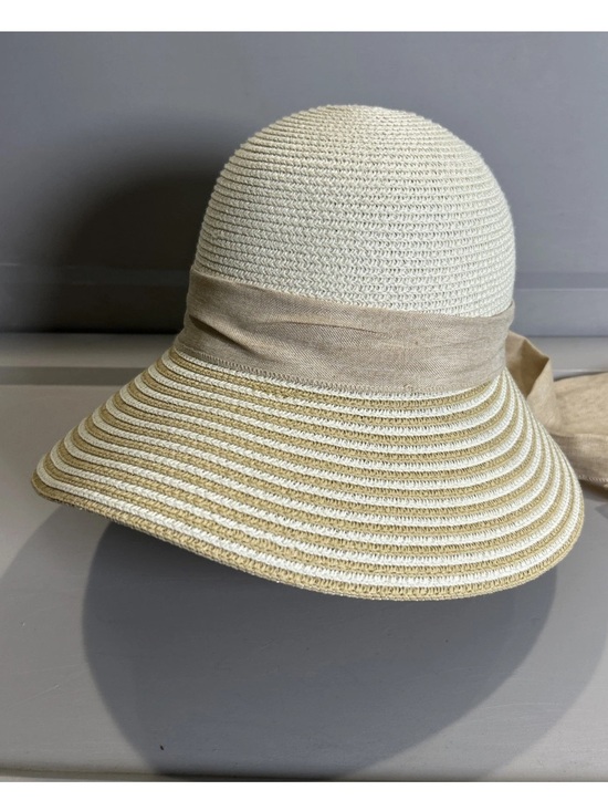Tirabasso Accessories - Tirabasso Made In Italy Wide Brim Sun Hat With Ribbon Adjustable Off White OSFM